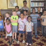 Participants in the Hale County Library's America 250: Unearth a Story summer reading program celebrate at the July 31 party at the library.