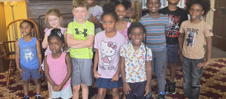 Participants in the Hale County Library's America 250: Unearth a Story summer reading program celebrate at the July 31 party at the library.